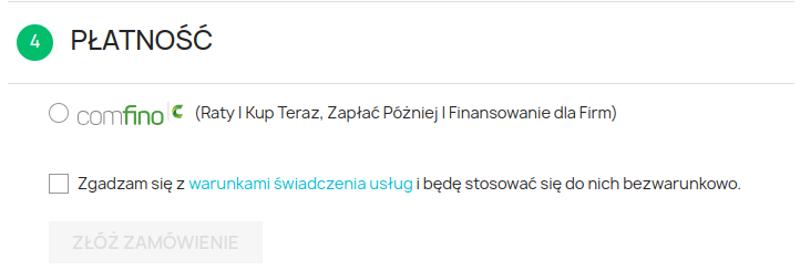 Metody płatności — zwinięte