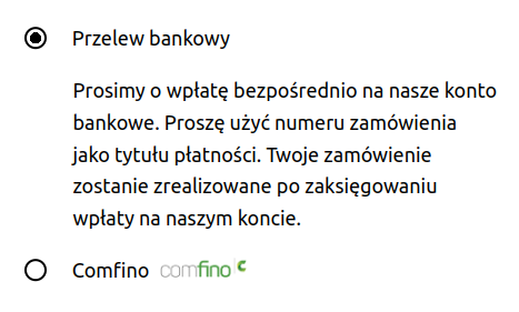 Metody płatności — zwinięte